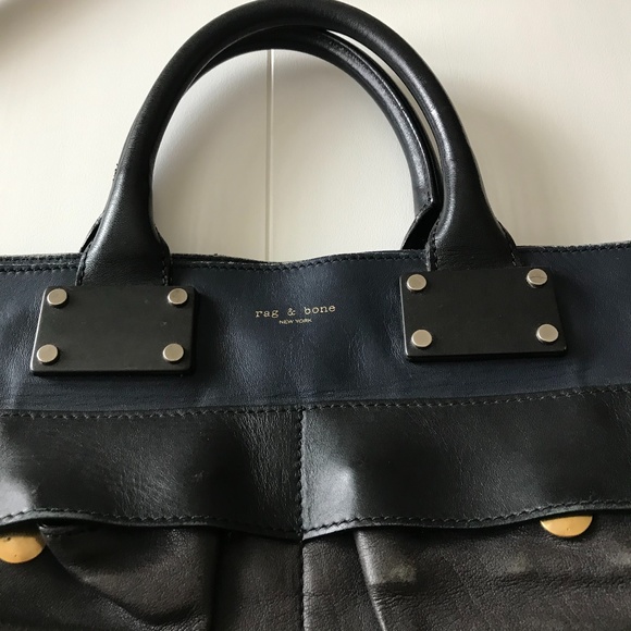 rag & bone: Large Navy/Black Pilot Purse - Picture 4 of 12